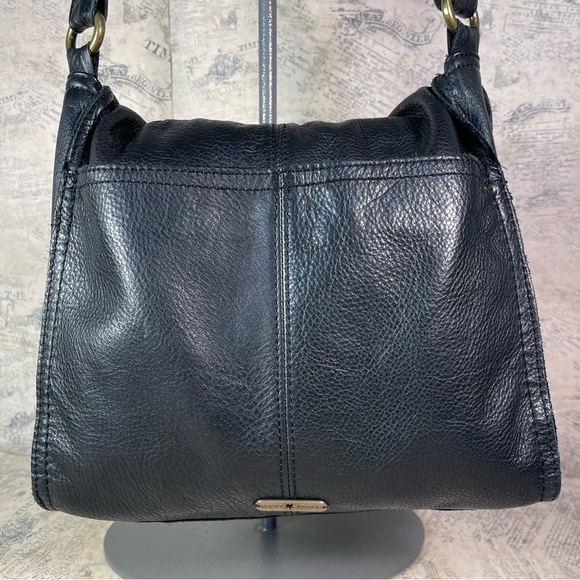 Lucky Brand 100% Black Leather Tote / Crossbody with studs - Picture 4 of 16